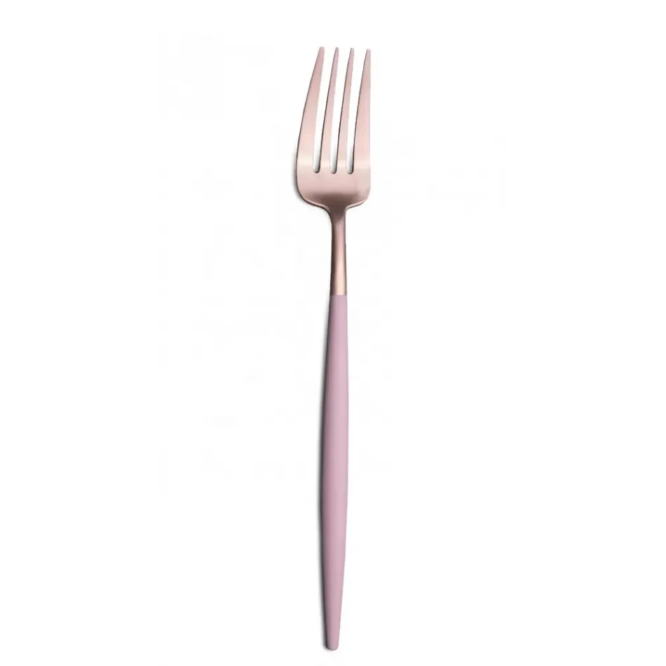 Goa Rose Pink Handle/Gold Matte Dinner Fork 8.5 in (21.7 cm)