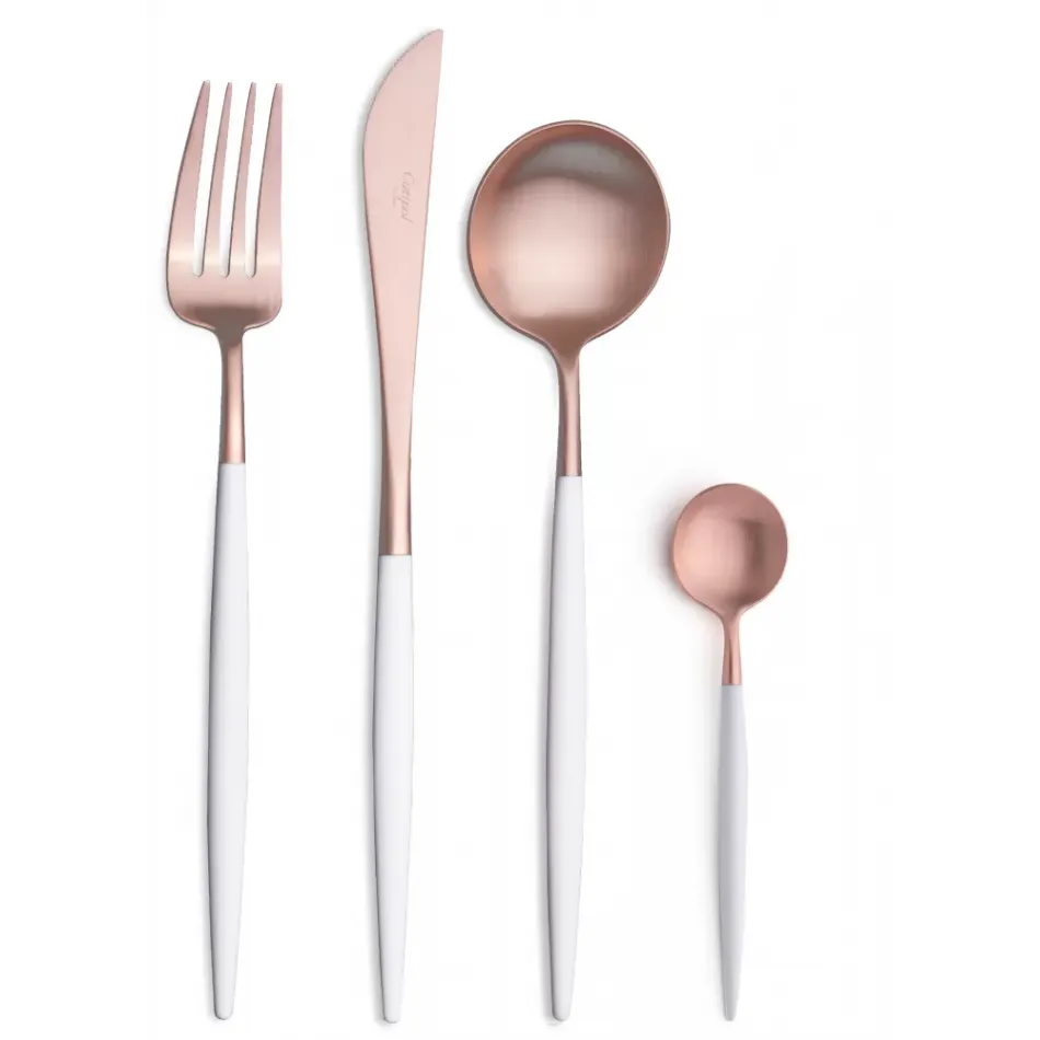 Goa White Handle/Rose Gold Matte Soup Ladle 11.8 in (30 cm)