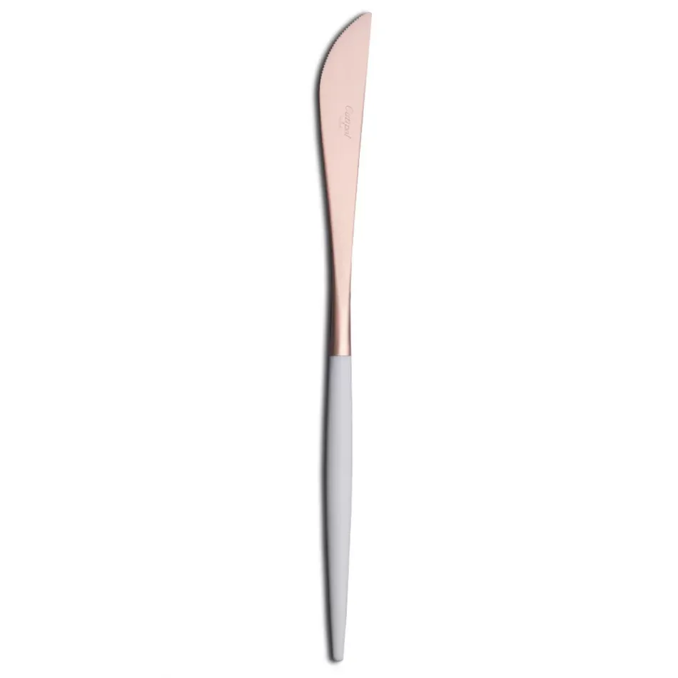Goa White Handle/Rose Gold Matte Dinner Knife 8.9 in (22.5 cm)