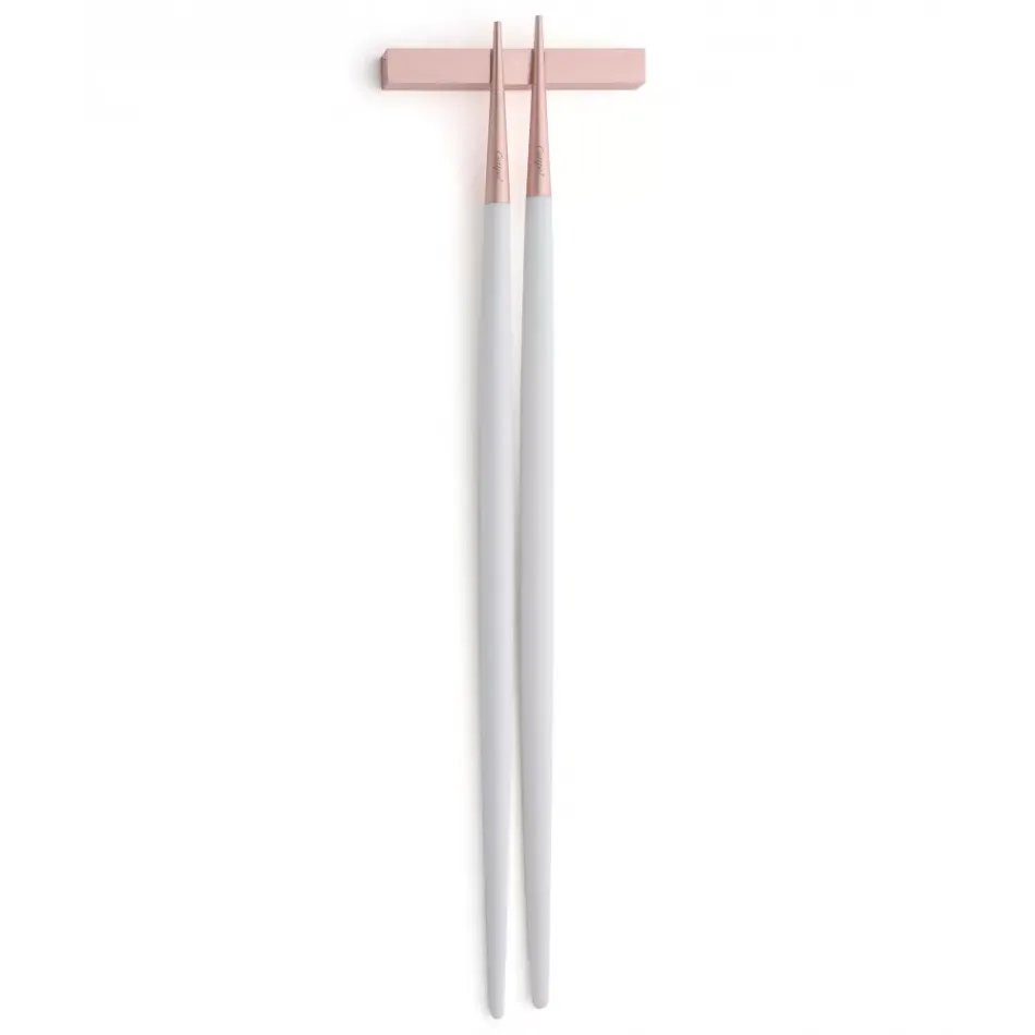 Goa White Handle/Rose Gold Matte Chopstick Set 8.9 in (22.5 cm)