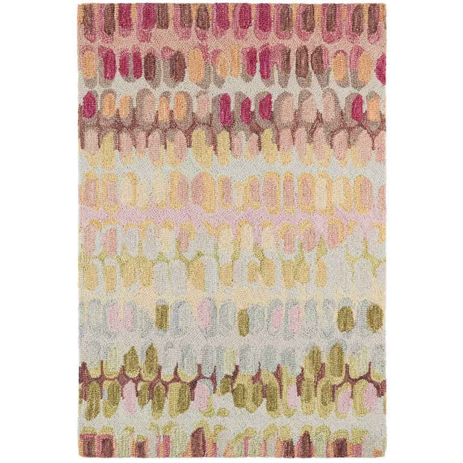 Paint Chip Pastel Hand Micro Hooked Wool Rug 2' x 3'