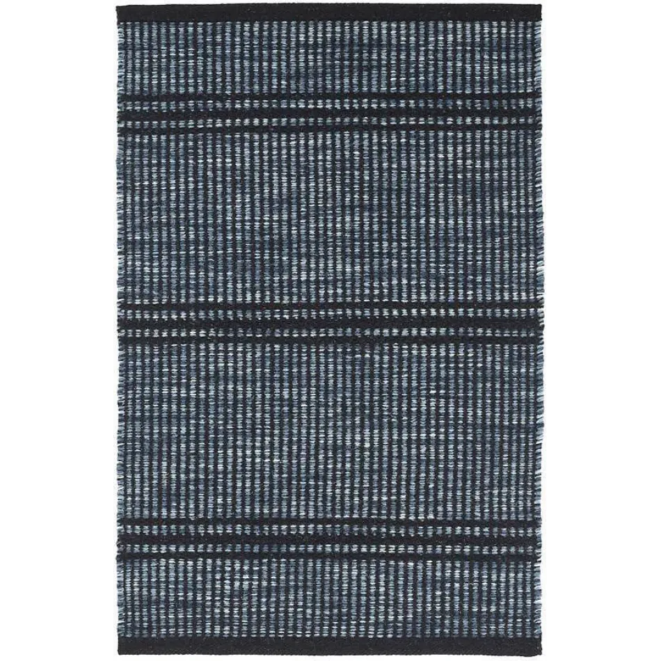 Malta Navy Blue Handwoven Wool Runner 2.5' x 8'