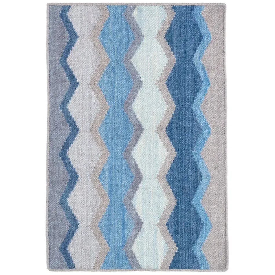 Safety Net Blue by Kit Kemp Handwoven Wool Rugs