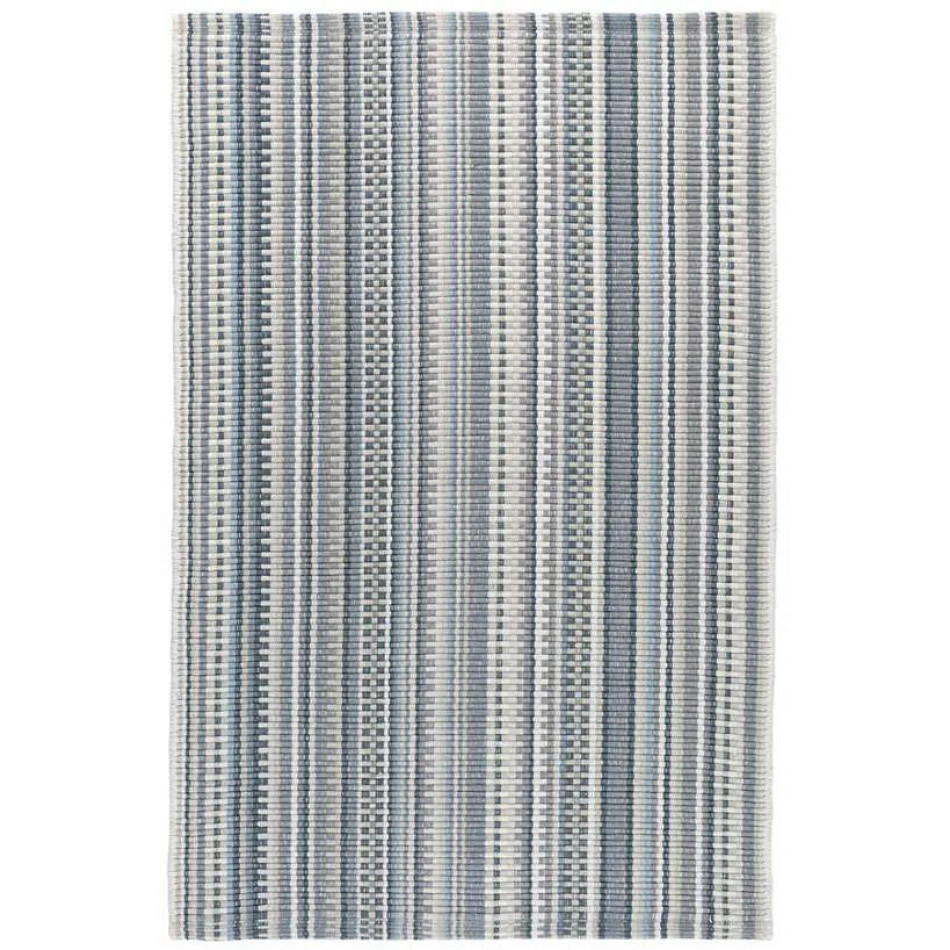 Lucky Stripe Grey Woven Cotton Rug 8' x 10'