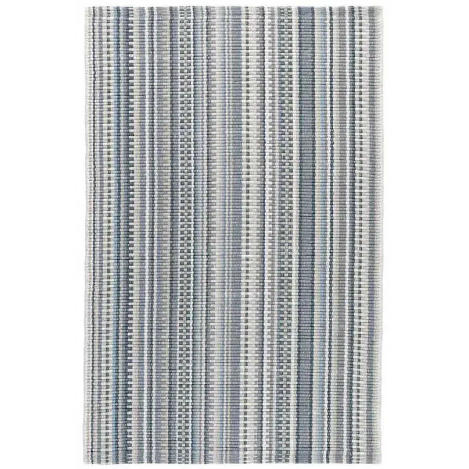 Lucky Stripe Grey Woven Cotton Rug