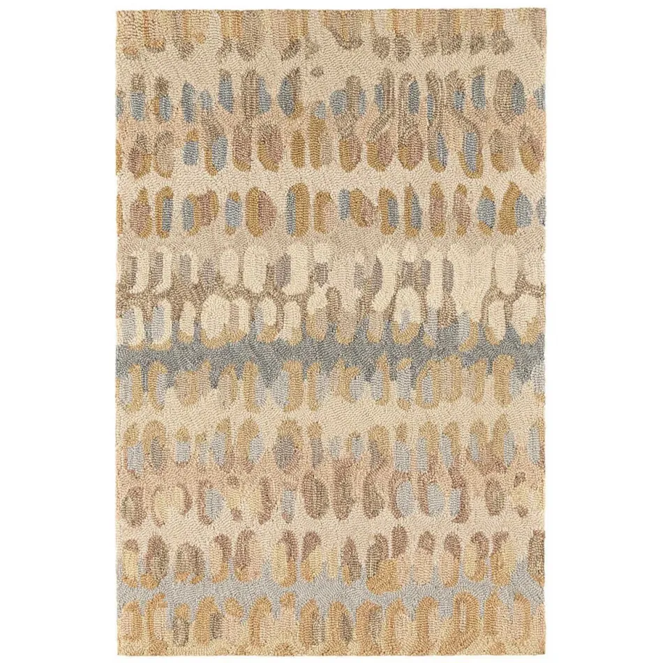 Paint Chip Natural Hand Micro Hooked Wool Rug 4' x 6'