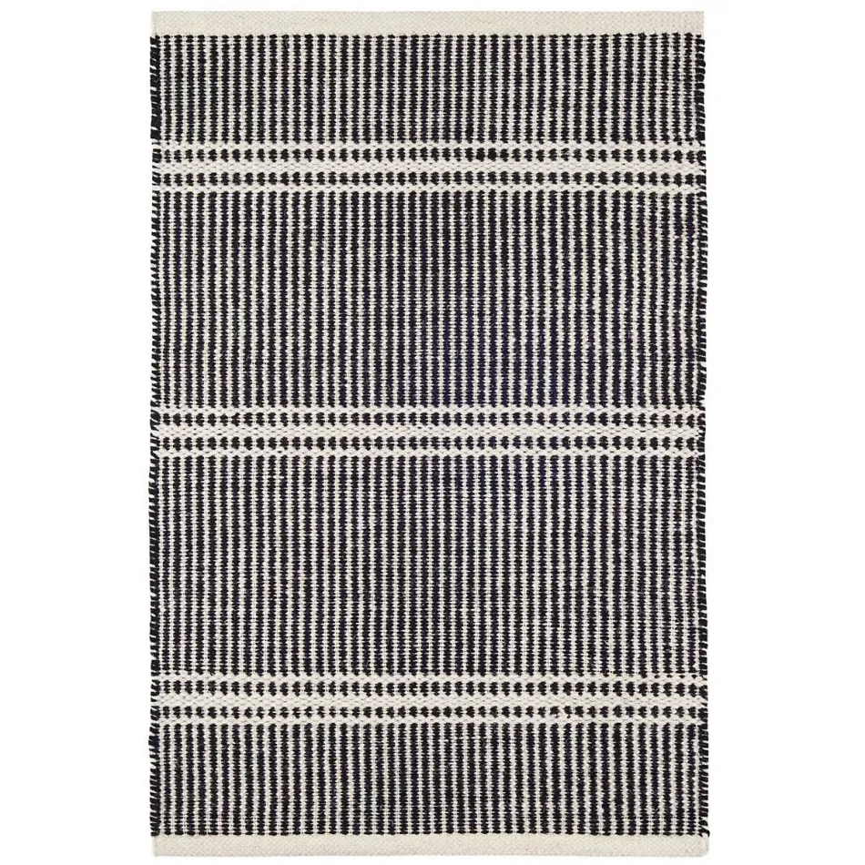 Malta Black/Ivory Handwoven Wool Rug 3' x 5'