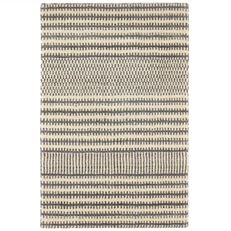 Tracks Grey Hand Loom Knotted Wool Runner 2.5' x 8'