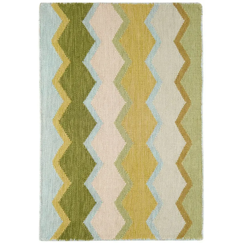 Safety Net Green by Kit Kemp Handwoven Indoor/Outdoor Rugs