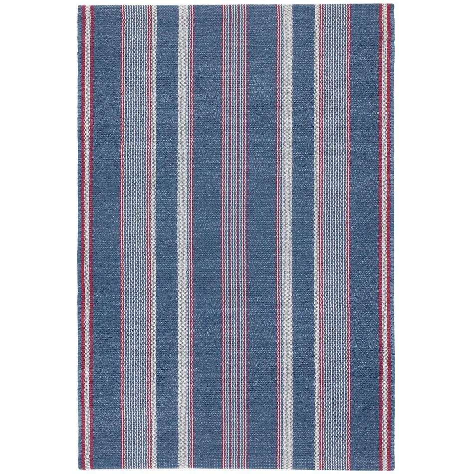 Camden Stripe Denim Handwoven Cotton Rugs