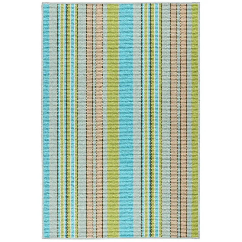 Aquinnah Ticking Multi Machine Washable Rug Runner 2.5' x 8'