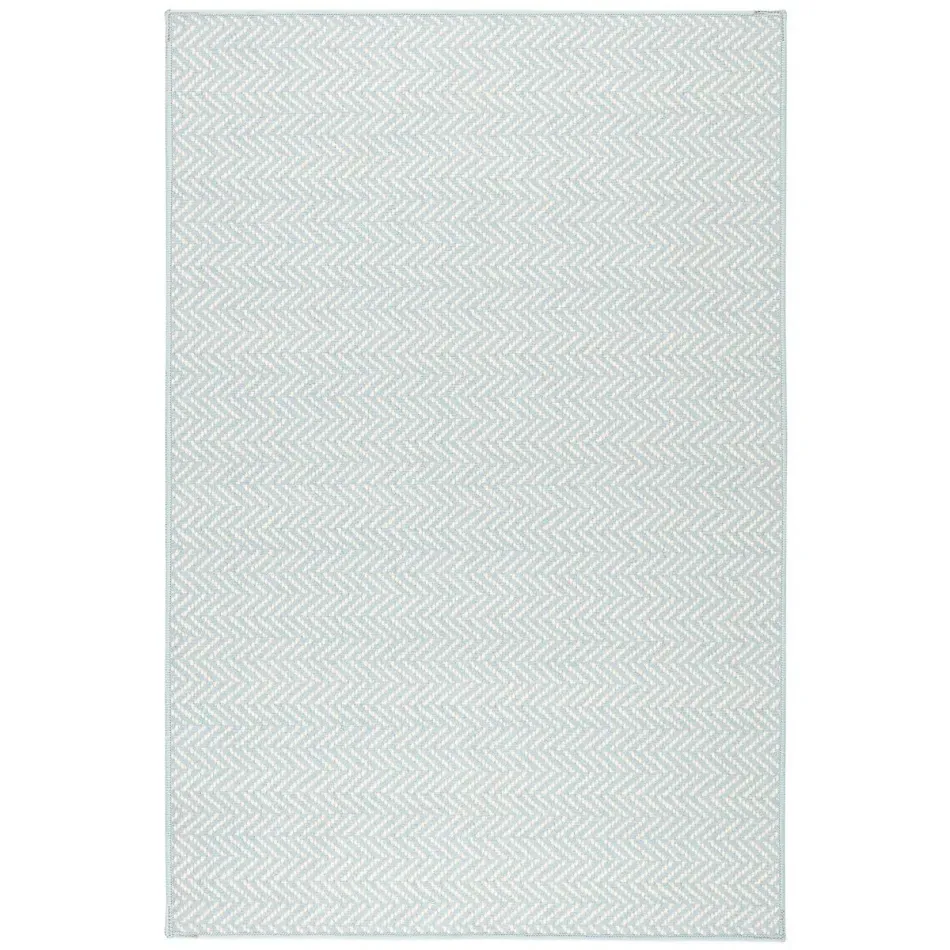 Herringbone Swedish Blue Machine Washable Rug