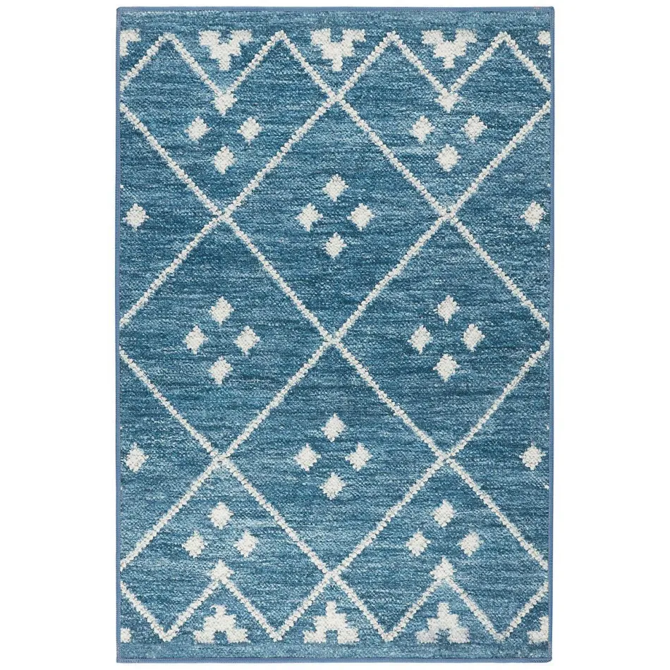 Kota Indigo Machine Washable Rug Runner 2.5' x 8'