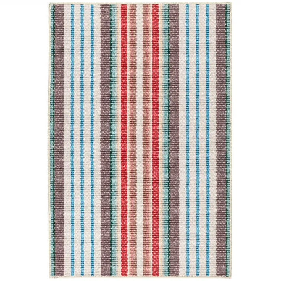 Ranch Stripe Multi Machine Washable Rug