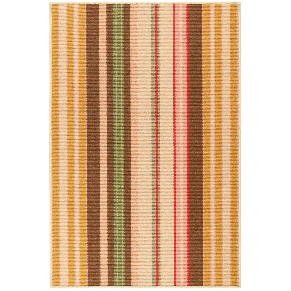 Sienna Stripe Multi Machine Washable Rug 6' x 9'