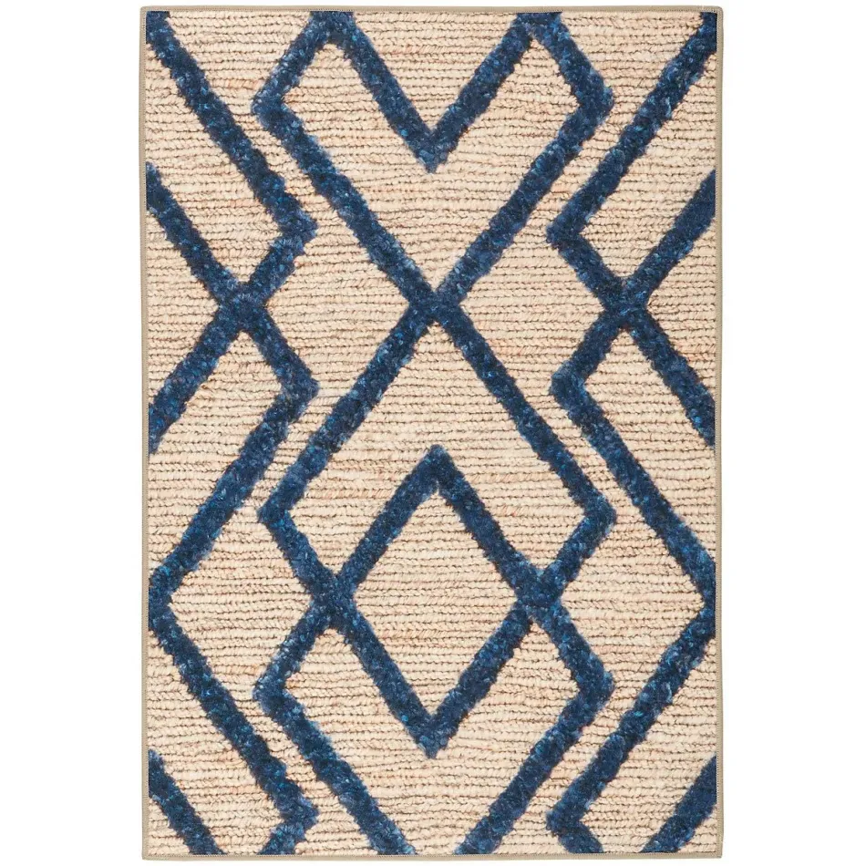 Marco Navy by Bunny Williams Machine Washable Rug 2' x 3'