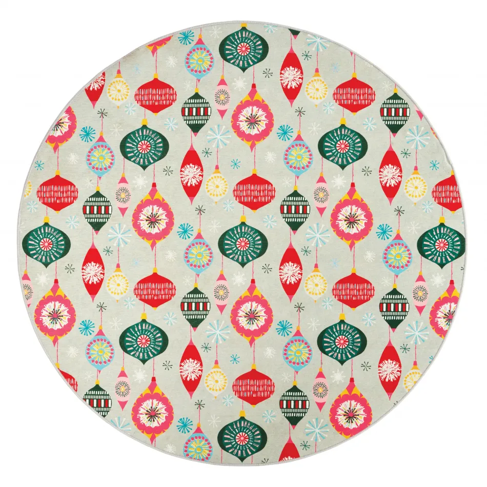 Ornaments Multi Machine Washable Rug