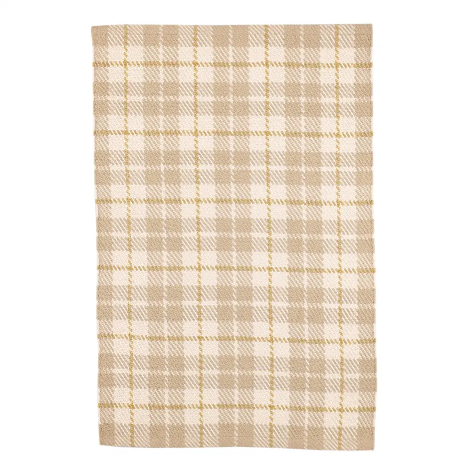 Lakeville Plaid Khaki Handwoven Indoor/Outdoor Rug