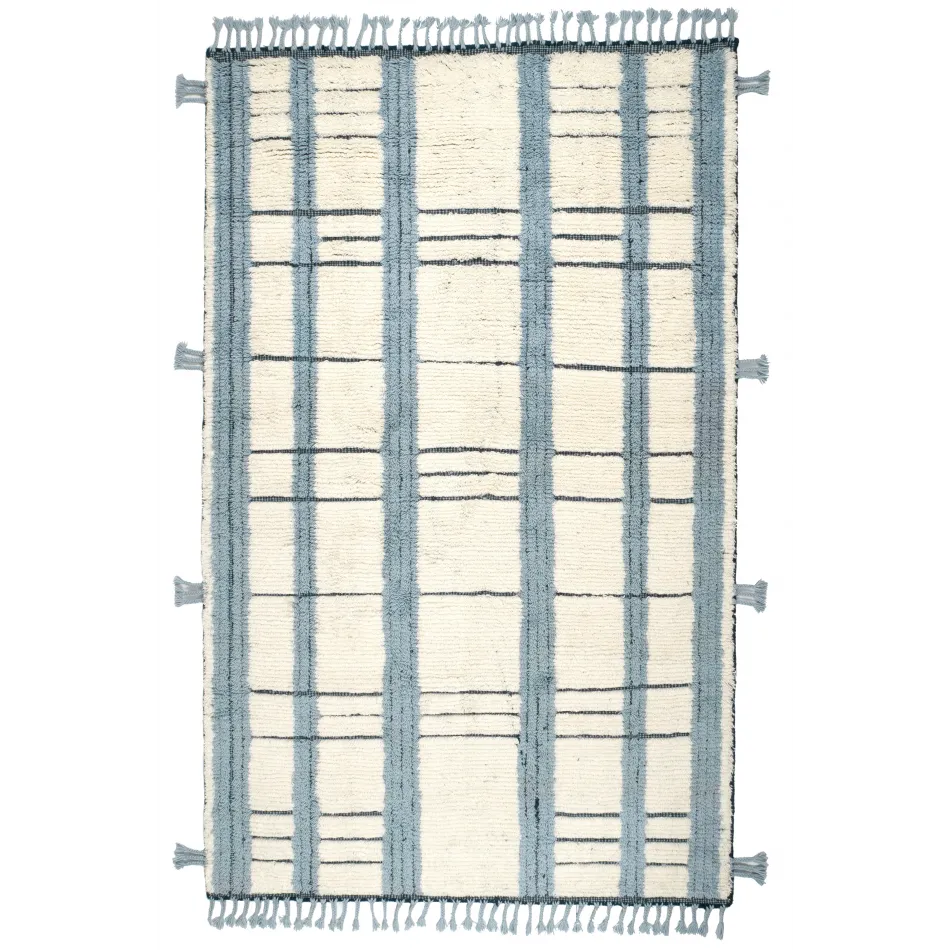 Tory Pewter Blue Hand Knotted Wool Rug - 9x12