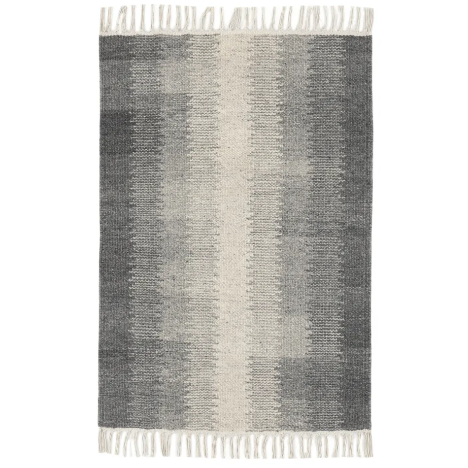 Ronan Ikat Grey Handwoven Wool Rug