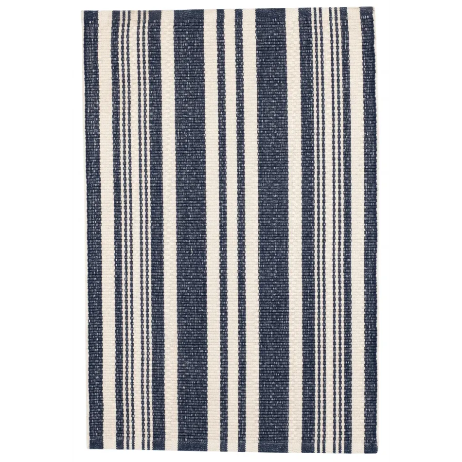 Irving Stripe Ivory Handwoven Cotton Rug - 10x14