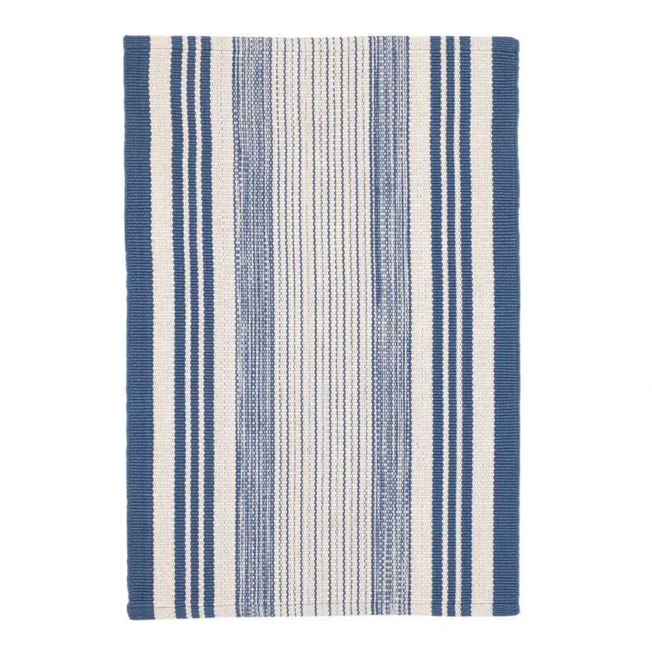 Quincy Stripe Denim Handwoven Indoor/Outdoor Rug