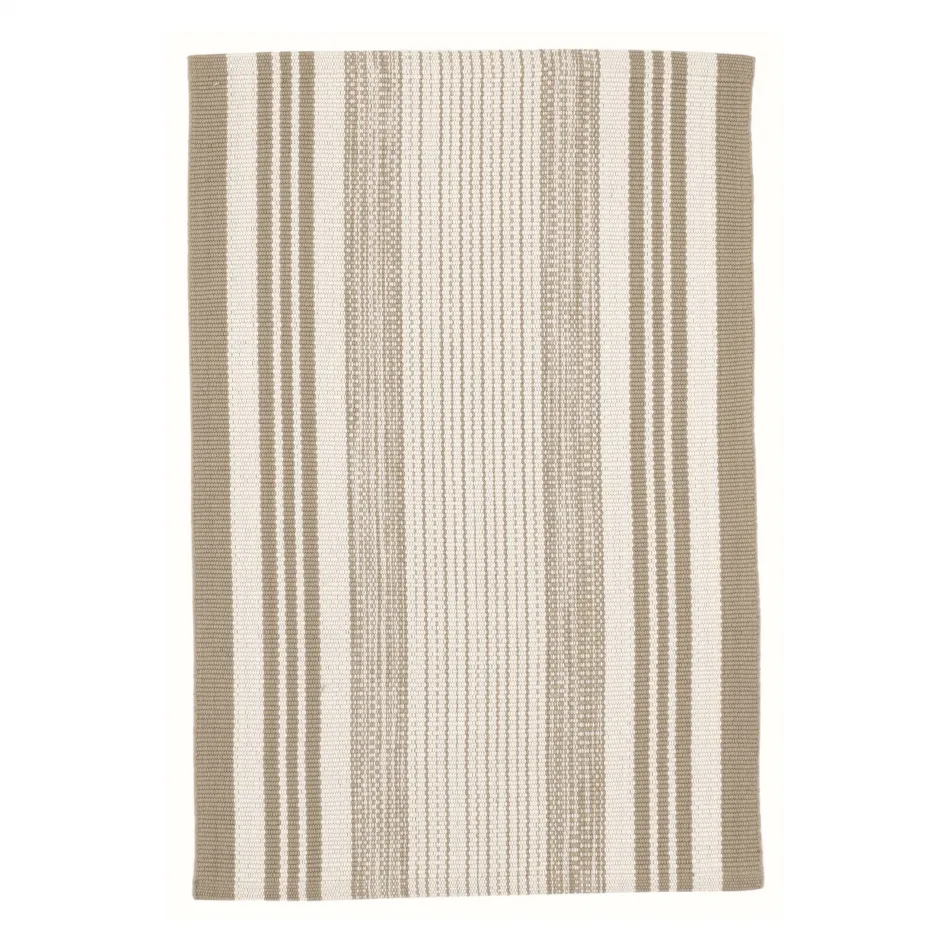 Quincy Stripe Khaki Handwoven Indoor/Outdoor Rug
