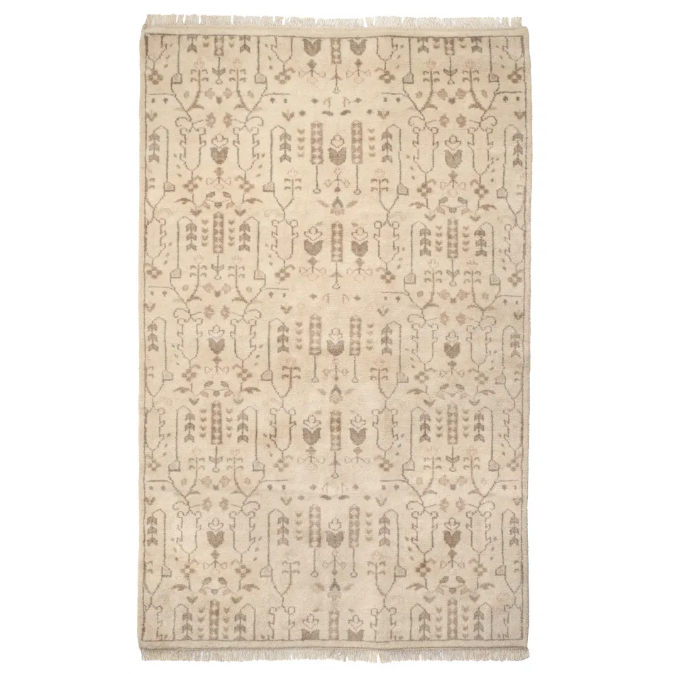 Dara Cream Hand Knotted Wool Rug