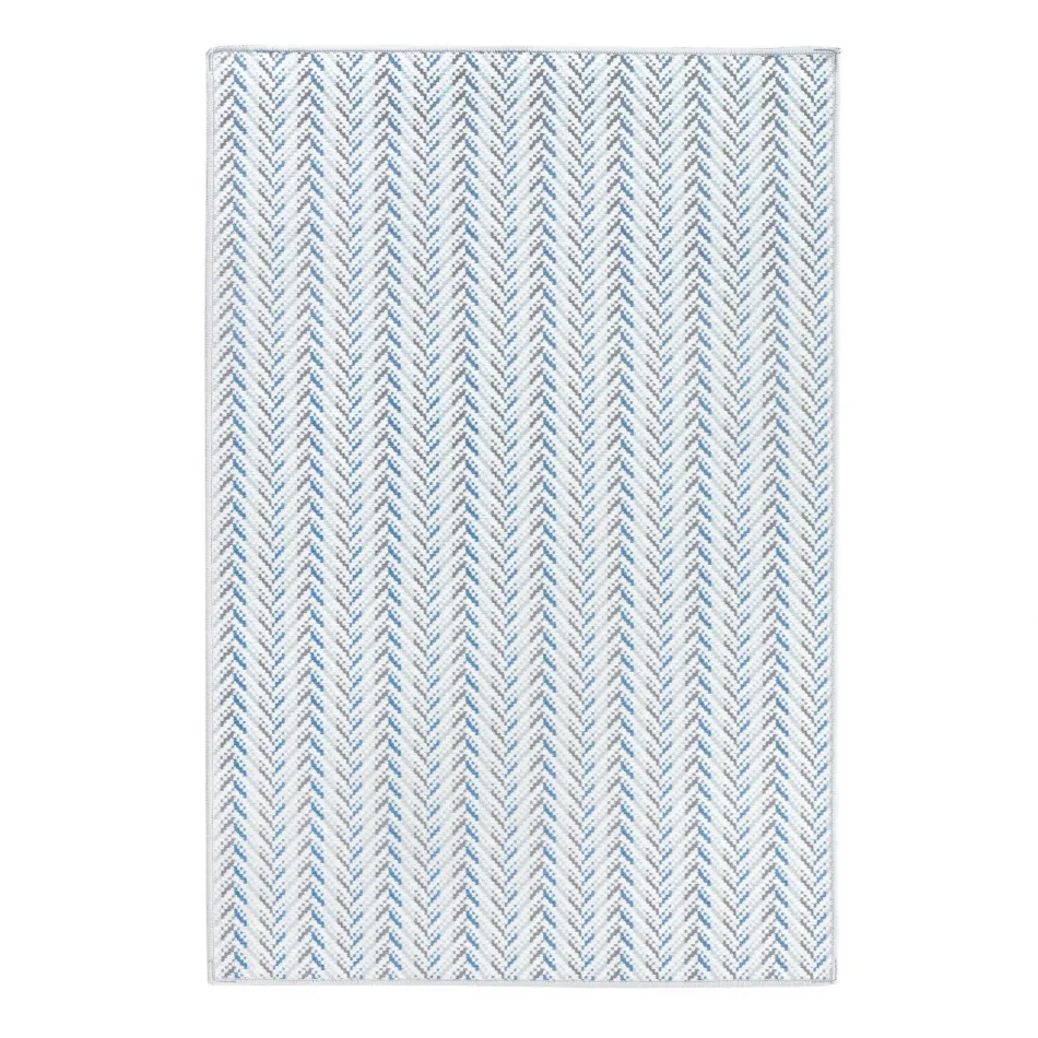 Lowell Blue Machine Washable Rug