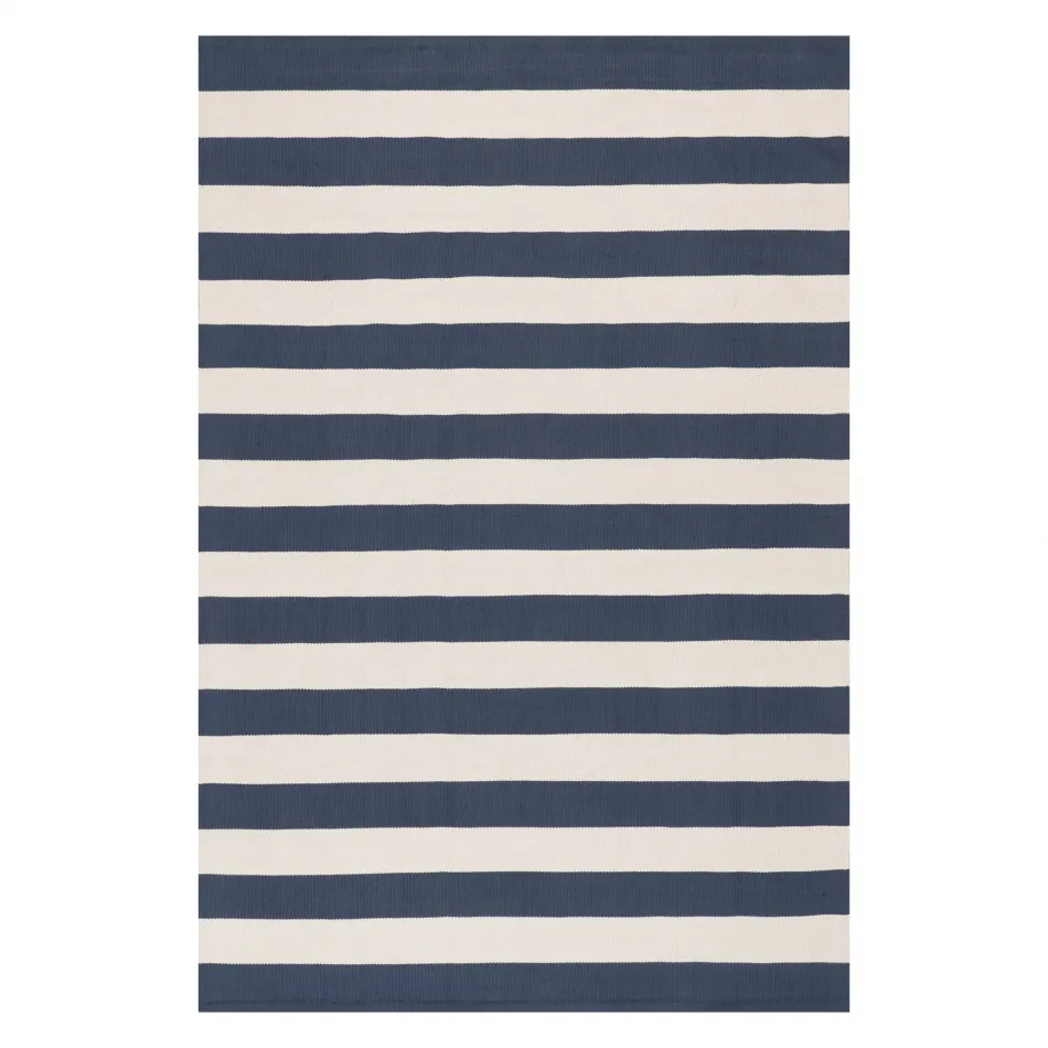 Banks Stripe Navy Handwoven Indoor/Outdoor Rug