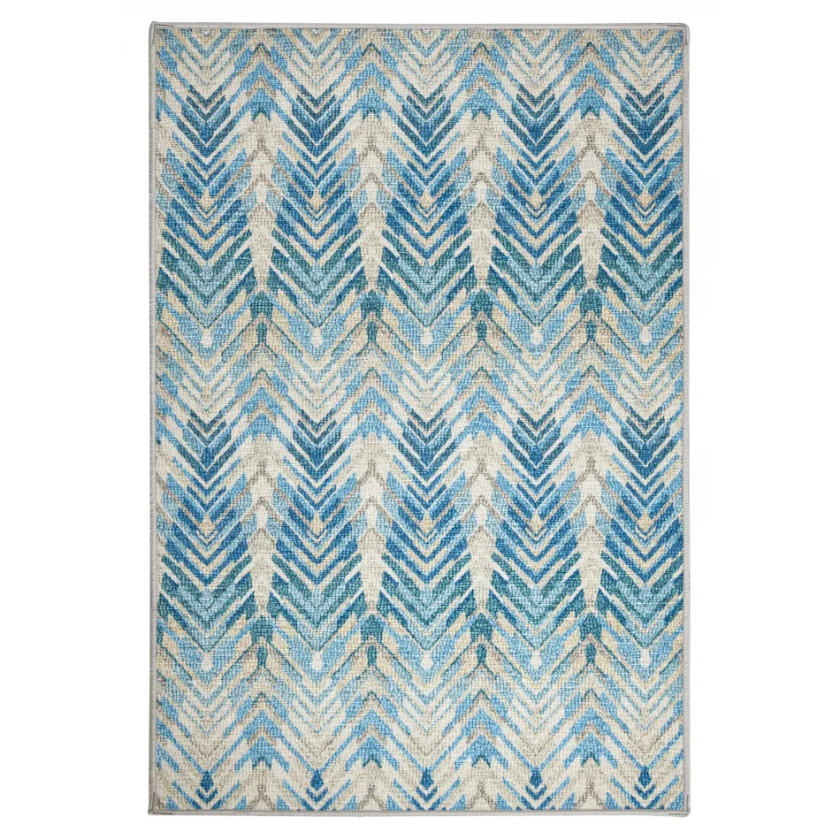 Seneca Blue Machine Washable Rug - 2x3