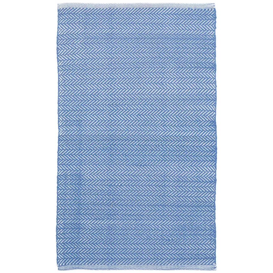 C3 Herringbone French Blue Handwoven Indooor/Outdoor Rug 8' x 10'