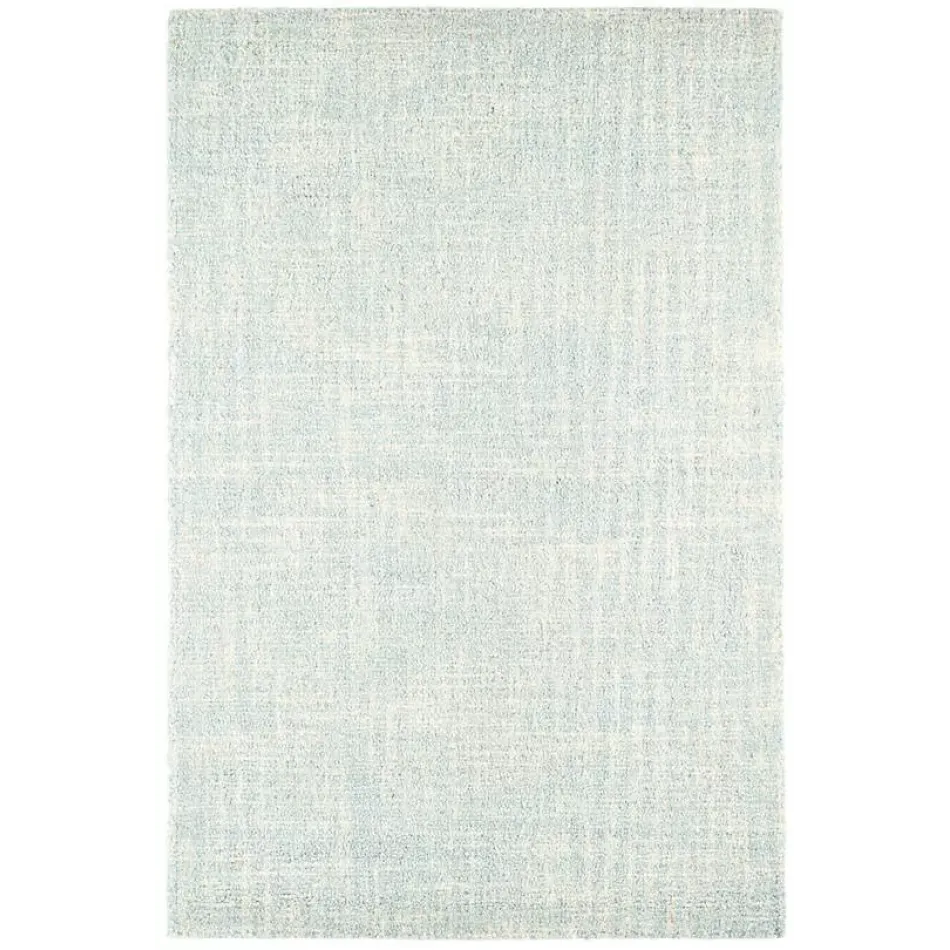 Crosshatch Sky Hand Micro Hooked Wool Rug 5' x 8'