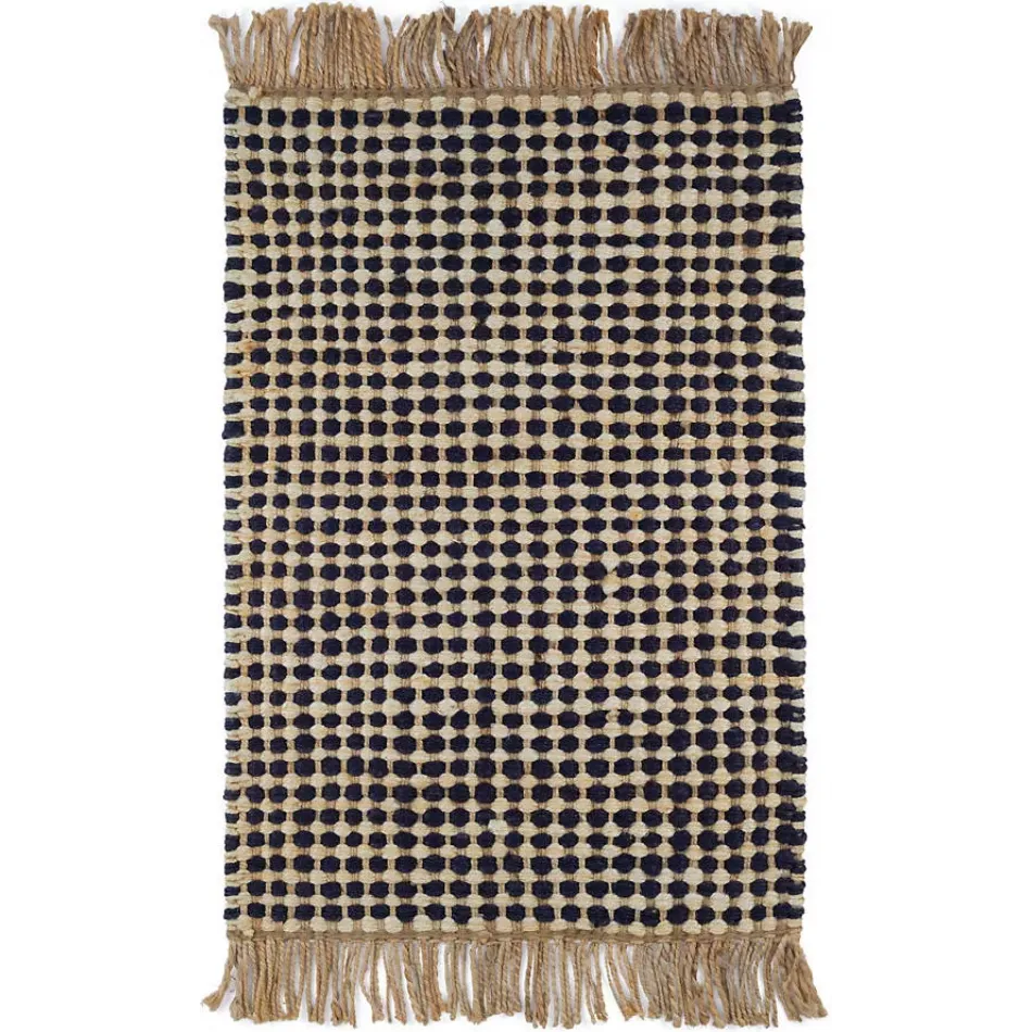 Kuba Black Woven Jute Rugs