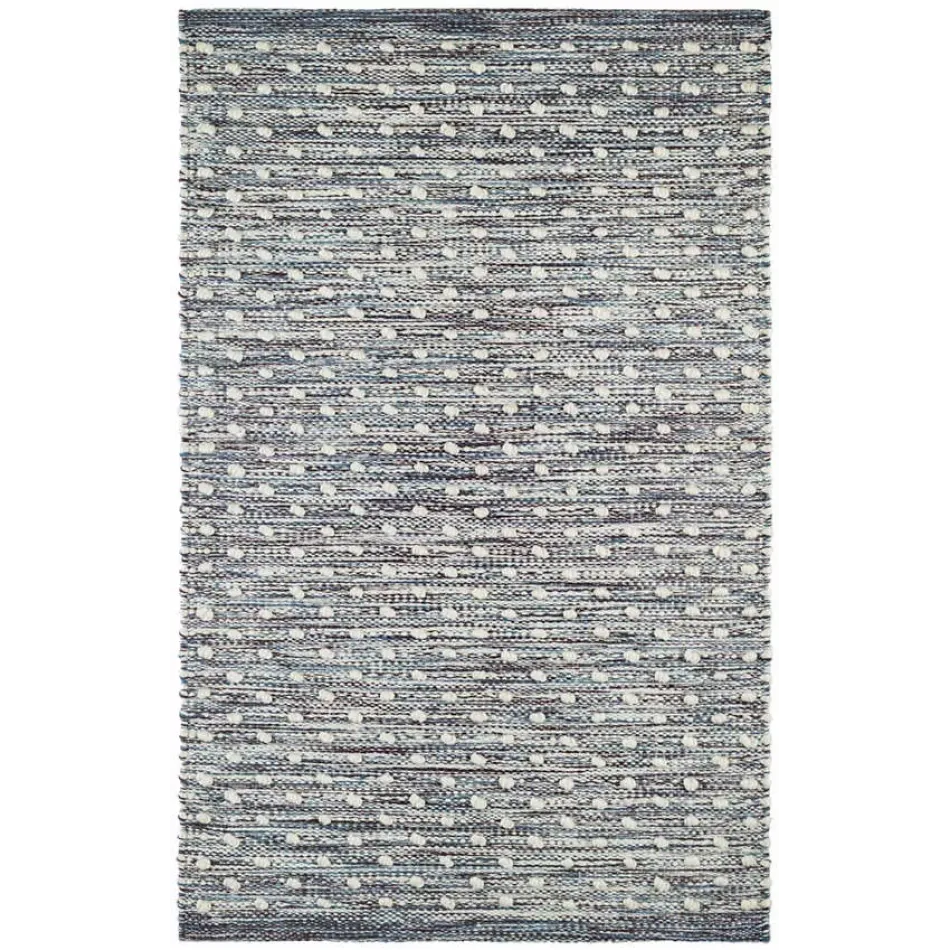 Hobnail Blue Handwoven Indooor/Outdoor Rug 6' x 9'