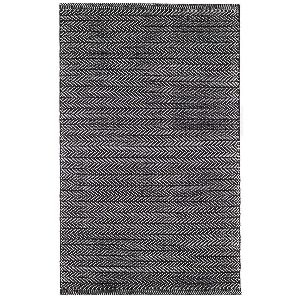 Herringbone Black Ivory Indoor/Outdoor Rugs