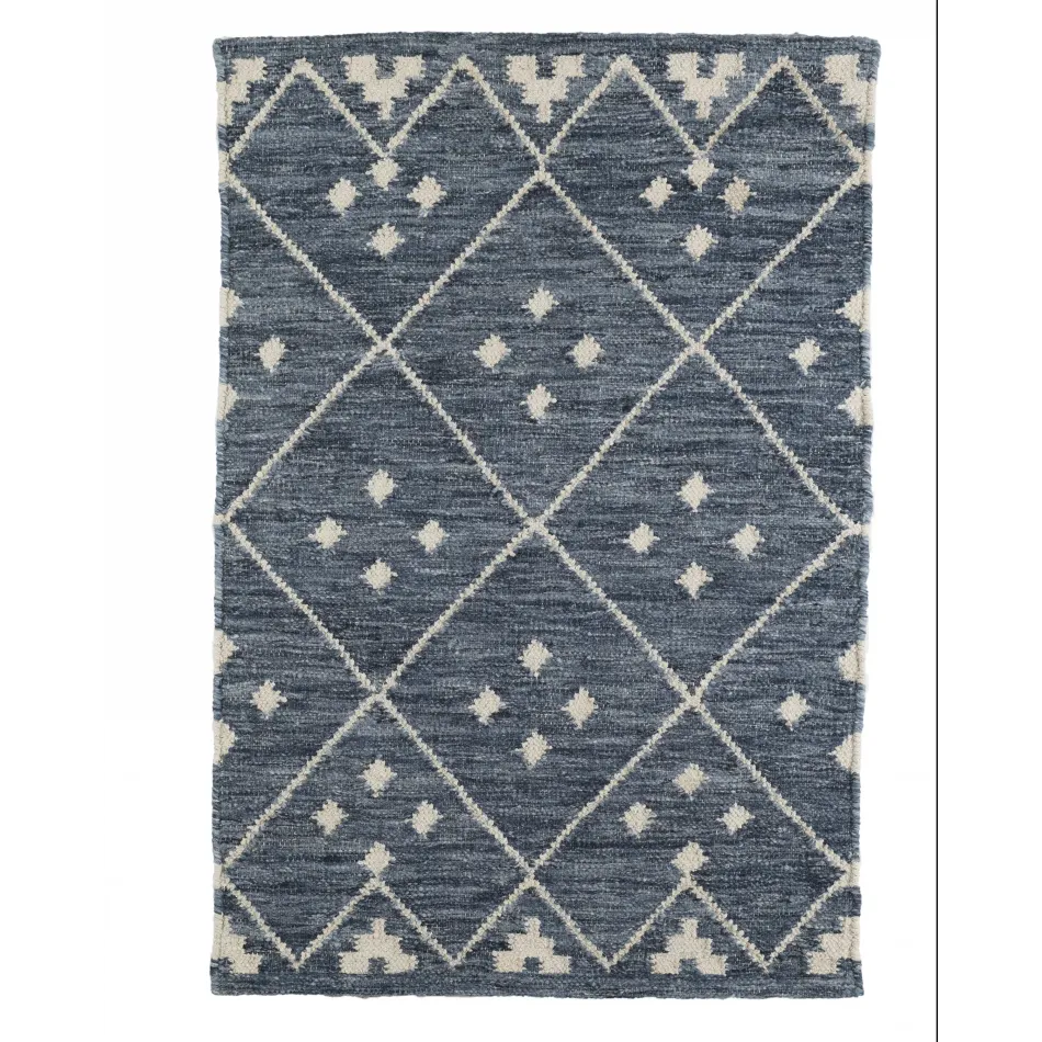 Kota Indigo Handwoven Wool Runner 2.5' x 8'