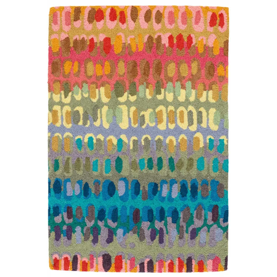 Paint Chip Hand Micro Hooked Wool Rug 6' x 9'