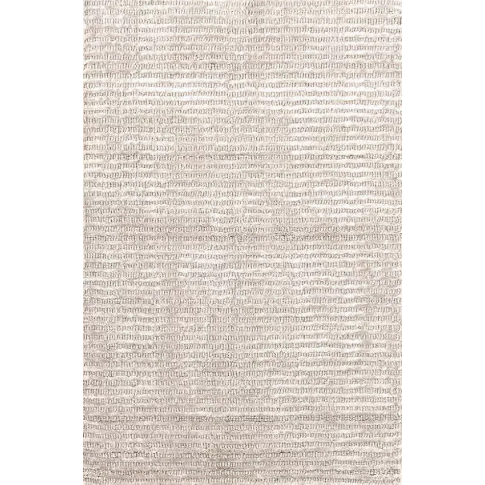 Cut Stripe Ivory Hand Knotted Viscose/Wool Rug 9' x 12'