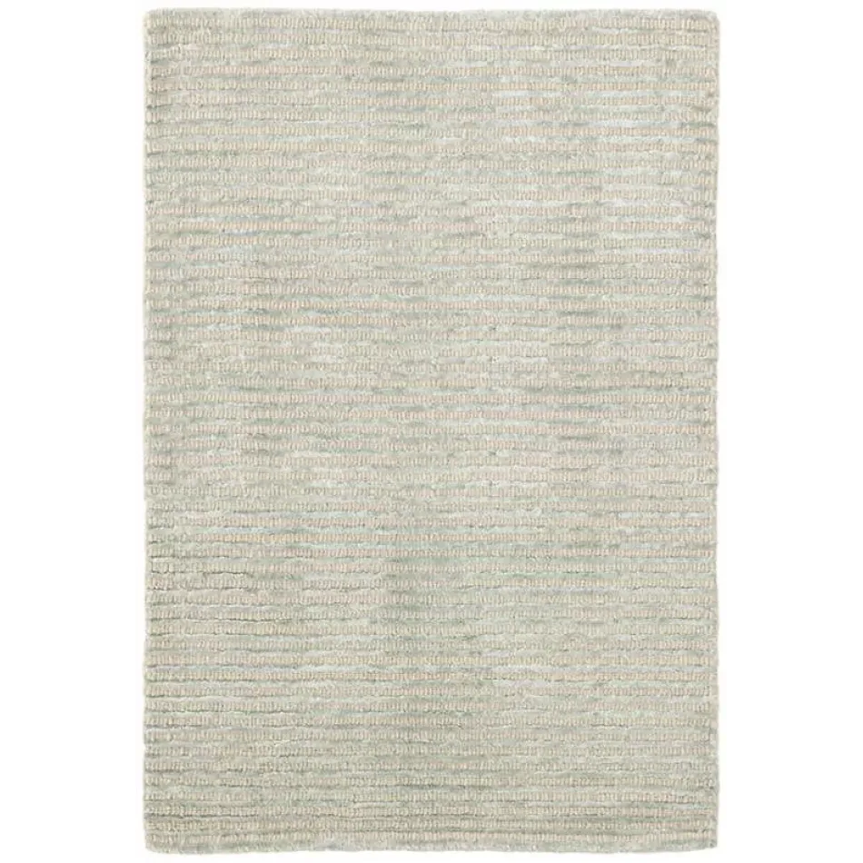 Cut Stripe Ocean Hand Knotted Viscose/Wool Rug 6' x 9'