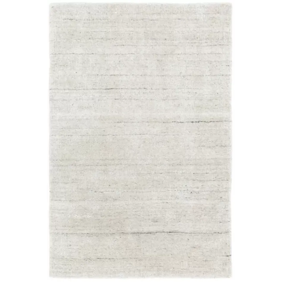 Icelandia White Hand Knotted Viscose Rug 6' x 9'