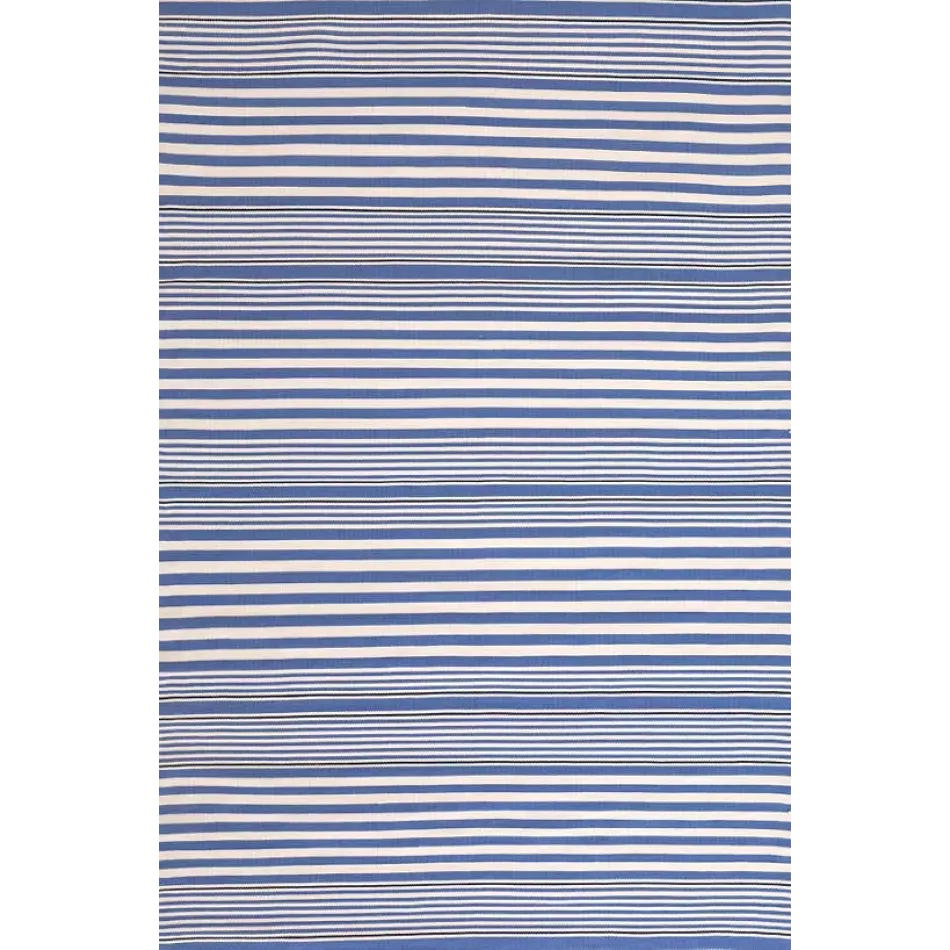 Rugby Stripe Denim Handwoven Indooor/Outdoor Rug 8' x 10'