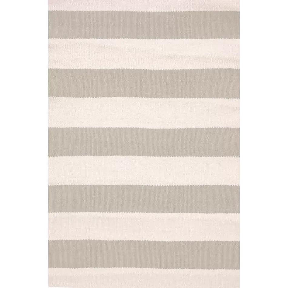 Catamaran Stripe Platinum/Ivory Handwoven Indooor/Outdoor Rug 8' x 10'