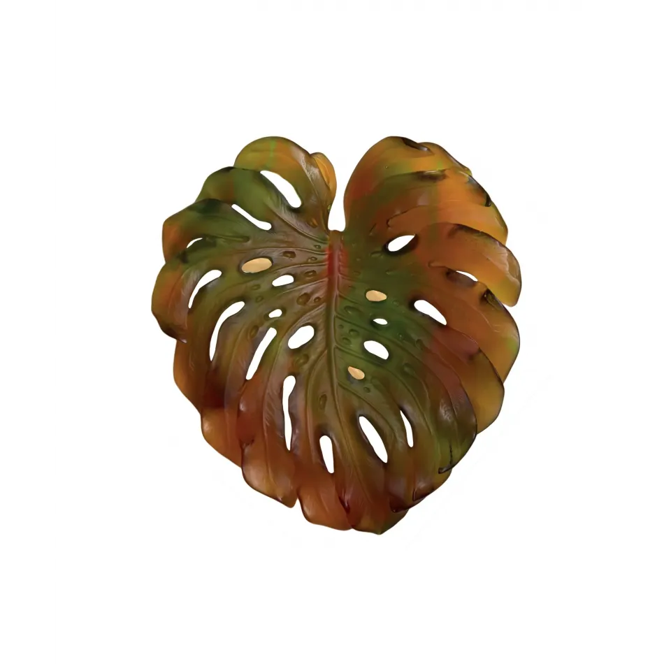 Monstera - Emilio Robba Small Green Amber Wall Leaf with Long Fixing