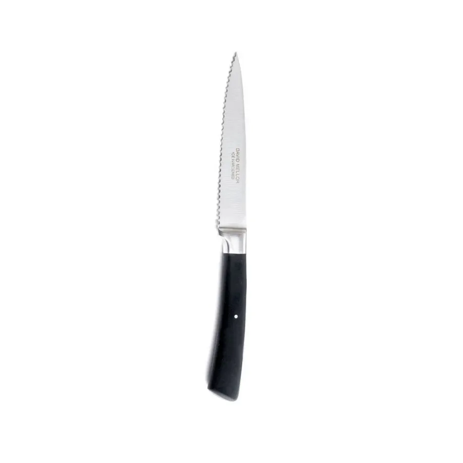 Black Handled Paring Knife Serrated 10Cm
