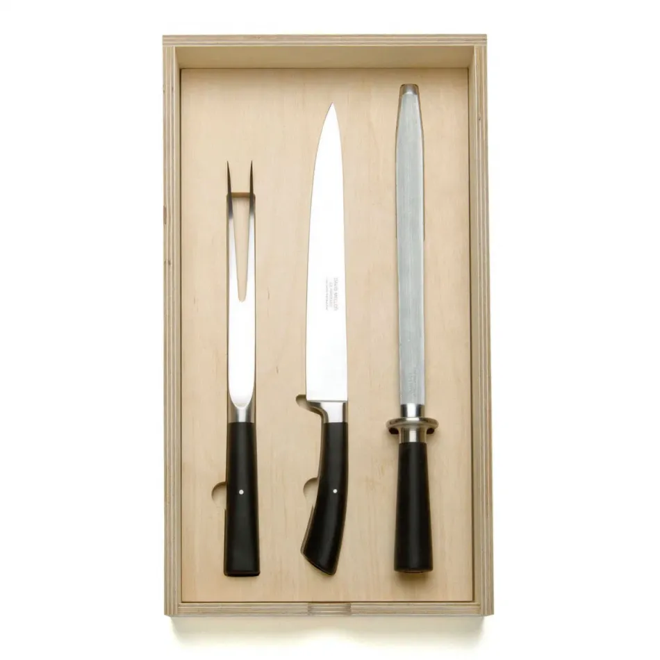 Black Handled Carving Set