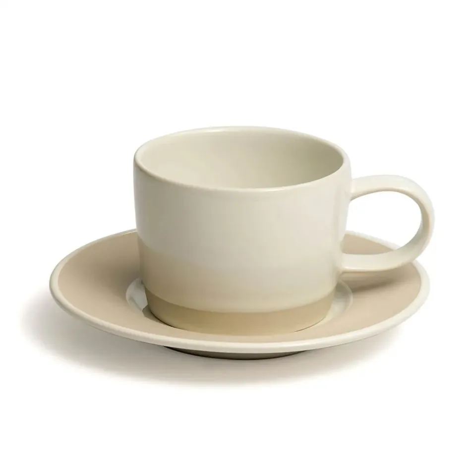 David Mellor White Stoneware Teacup/Saucer 22cl