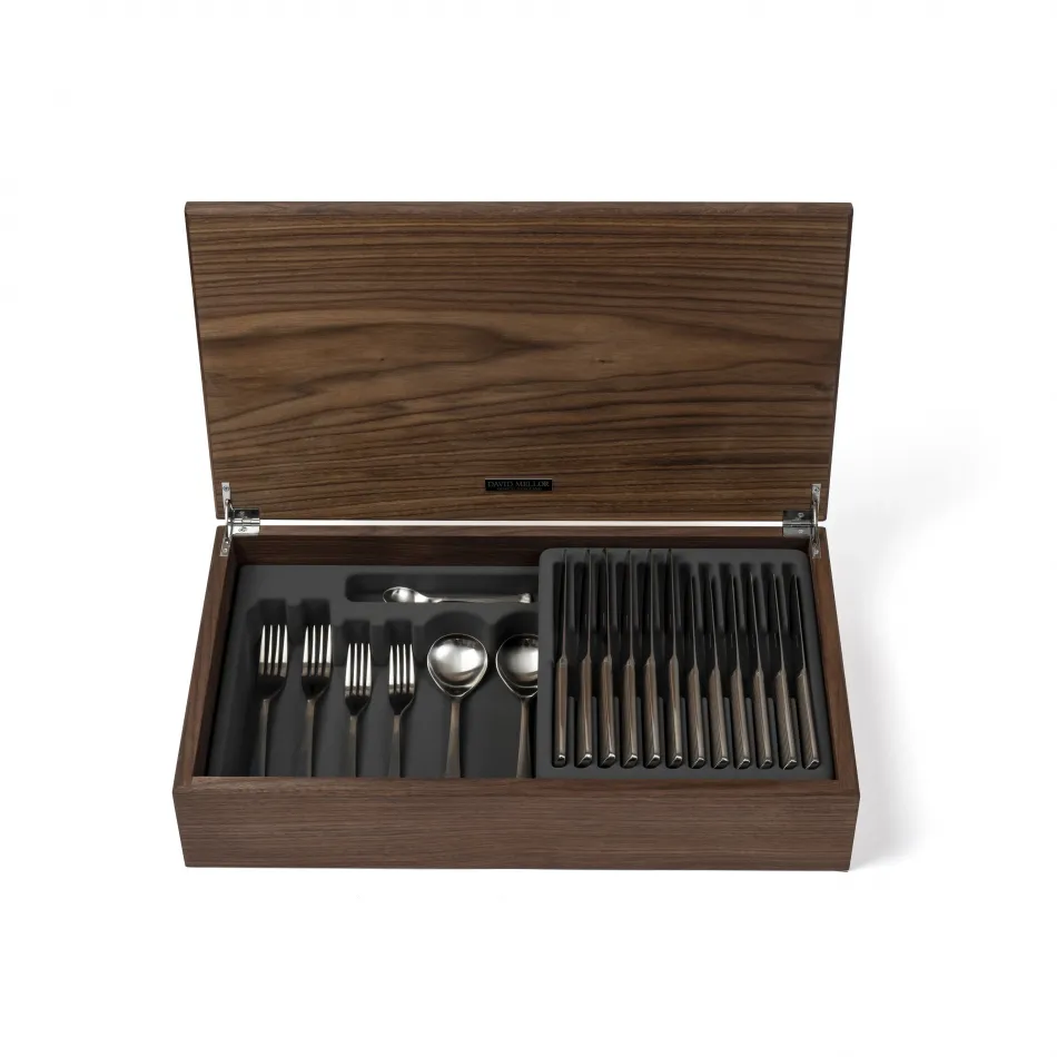 Liner Stainless 88-Piece Canteen Walnut