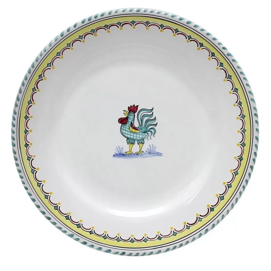 Orvieto Green Rooster Simple Dinner Plate 11 in Rd