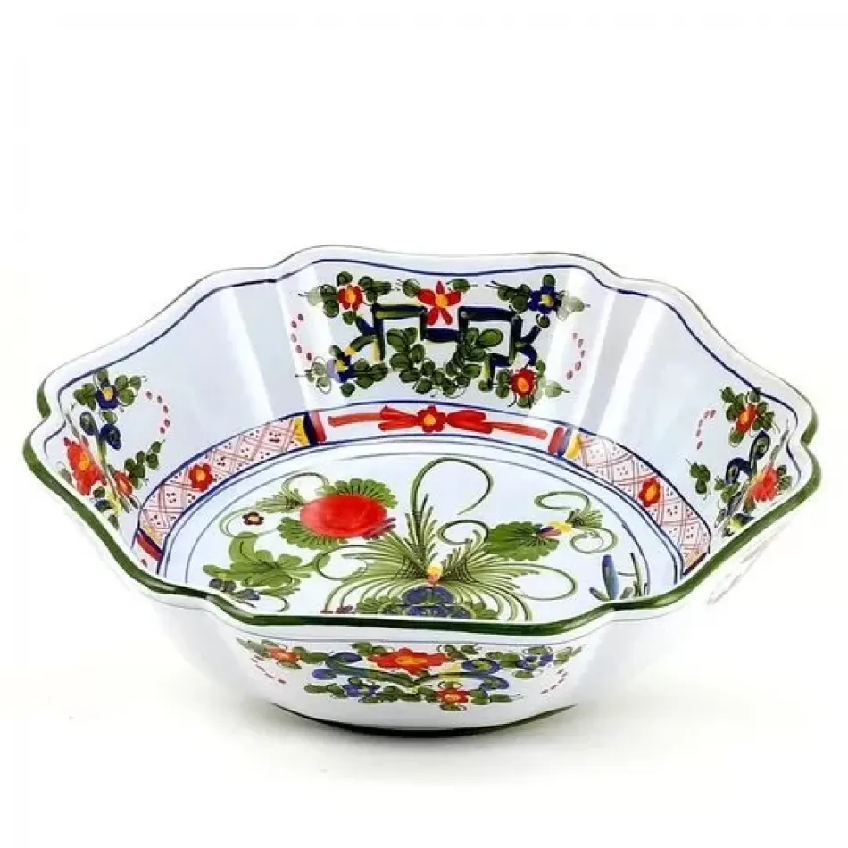 Faenza-Carnation Large Serving Salad Pasta Bowl 12 in Rd x 3 high